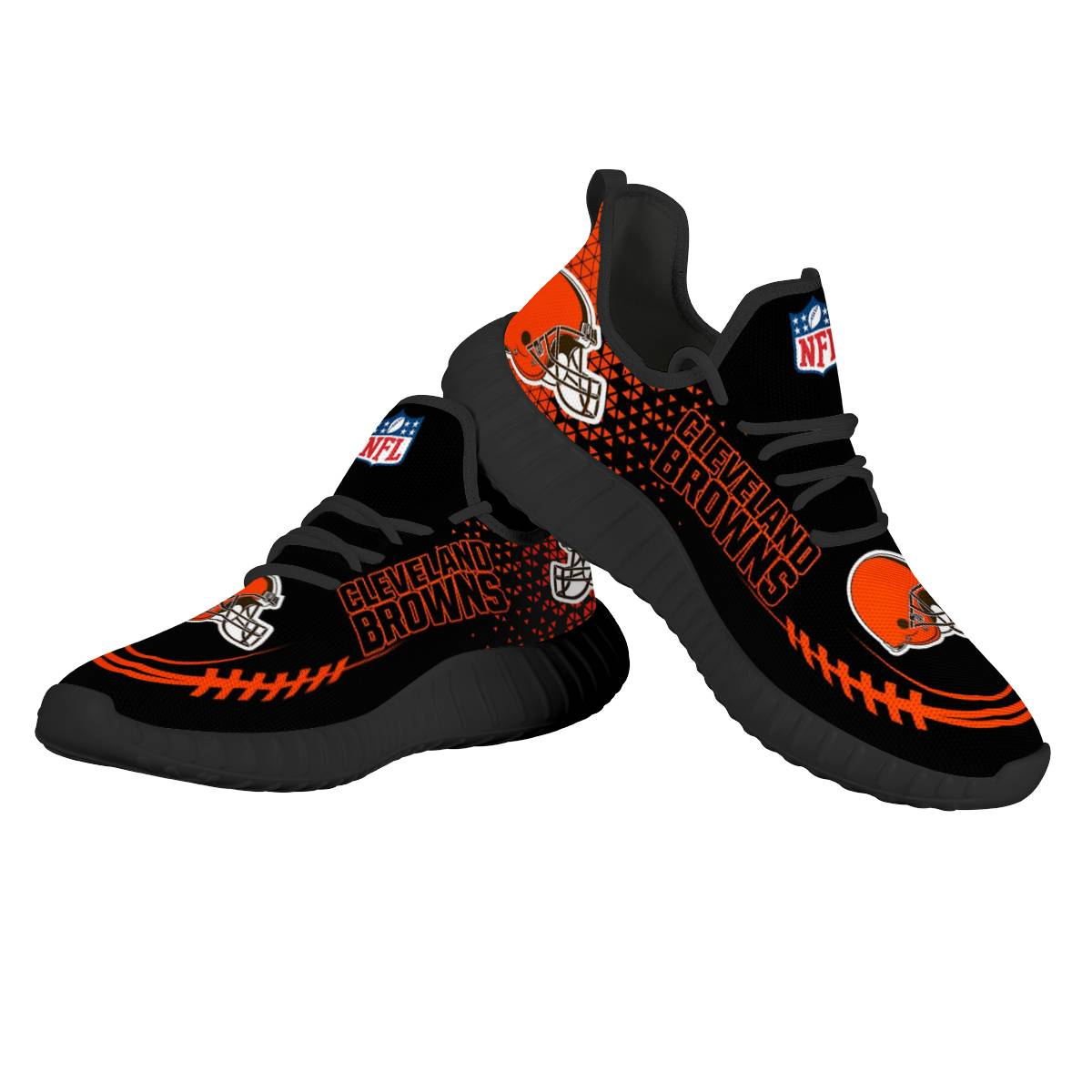Men's Cleveland Browns Mesh Knit Sneakers/Shoes 009 Men's Cleveland Browns Mesh Knit Sneakers/Shoes 009